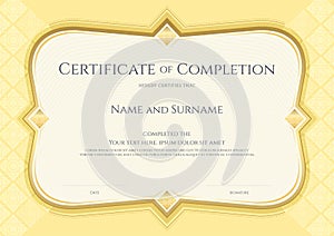 Certificate of achievement template in vector with applied Thai