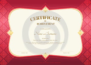 Certificate of achievement template in vector with applied Thai