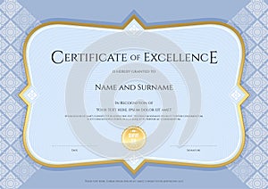 Certificate of achievement template in vector with applied Thai