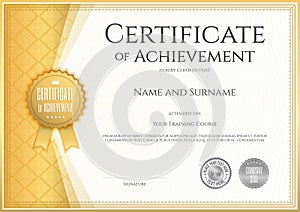 Certificate of achievement template in vector