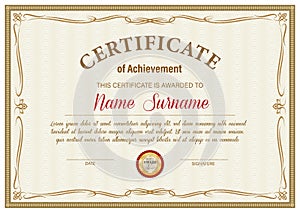 Certificate of achievement vector diploma template