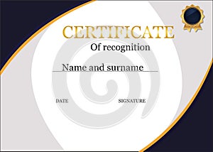 Certificate of Appreciation, Elegant Diploma of Merits