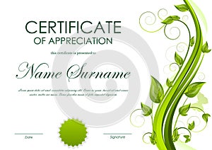 Certificate of appreciation template