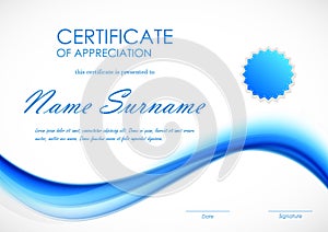 Certificate of appreciation template photo