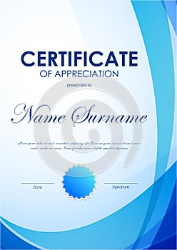 Certificate of appreciation template photo