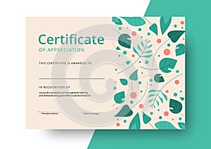 Certificate of appreciation template design. Elegant business di photo