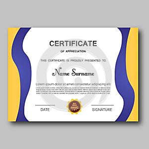 Certificate of appreciation template vector trendy geometric design award achievement elegant success diploma business