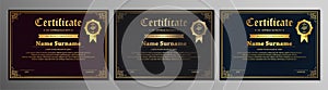 Certificate of appreciation template with vintage gold border - Vector