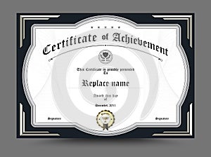 Certificate of archievement template design. vector illustration