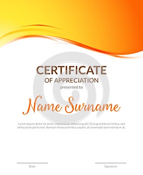 Certificate award diploma template design. Certificate appreciation modern business card award design