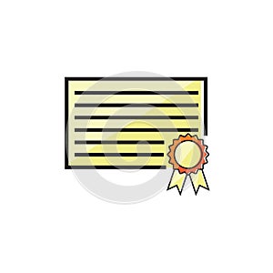 certificate with award ribbon. Vector illustration decorative design