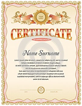Certificate blank template