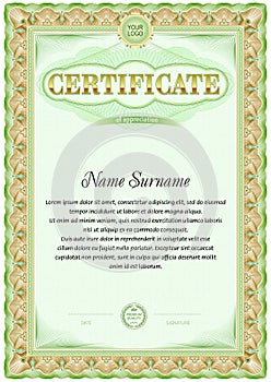 Certificate blank template