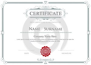 Certificate border vector elegant flourishes template