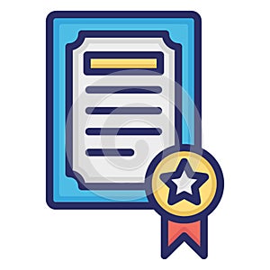 Certificate, certification isolated Vector Icon which can easily modify or edit