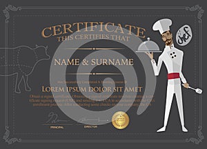 Certificate for chef Design Template.People who completed the co