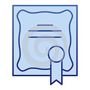 Certificate color icon. Diploma award with seal symbol, gradient style pictogram on white background. School or office