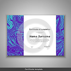 Certificate of completion - appreciation, achievement, graduation, diploma or award with marble texture background