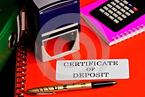 The certificate of Deposit in the folder is a security.