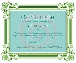 Certificate design