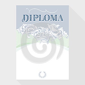 Certificate design template in baroque style