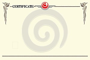 Certificate, diplom karate shinkyokushin . Old vintage paper texture background art design.