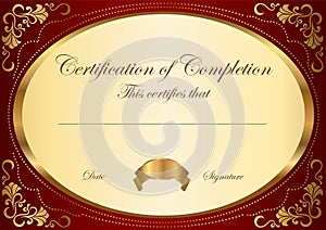 Certificate / Diploma award template. Frame