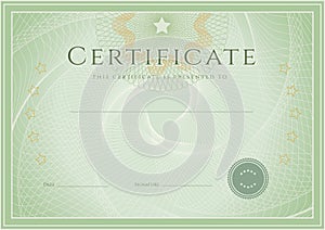 Certificate / Diploma award template. Grunge patte