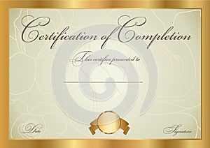 Certificate / Diploma award template. Pattern