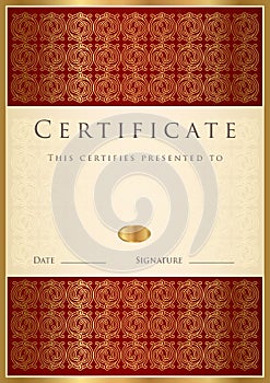 Certificate / Diploma award template. Pattern