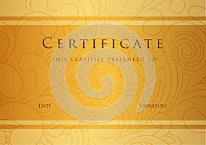 Certificate / Diploma award template. Pattern