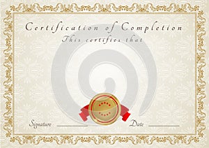 Certificate / Diploma award template. Pattern