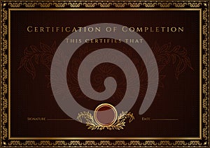 Certificate / Diploma award template. Pattern