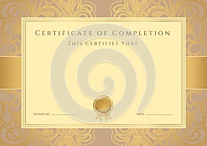 Certificate / Diploma award template. Pattern