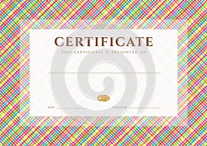 Certificate / Diploma award template. Pattern