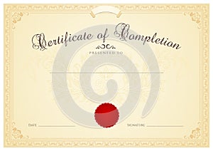 Certificate / Diploma background template. Floral