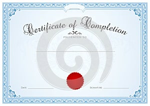 Certificate / Diploma background template. Floral