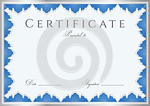 Certificato  (modello). telaio 