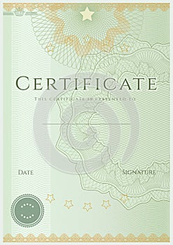 Certificate / Diploma background template. Pattern