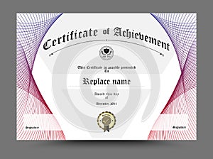 Certificate, Diploma of completion, Certificate of Achievement d