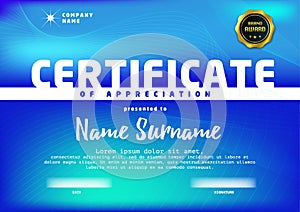 Certificate, Diploma of completion, design template
