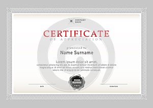 Certificate, Diploma of completion, design template