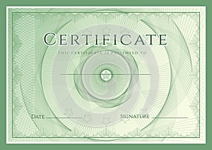 Certificate, Diploma of completion design template