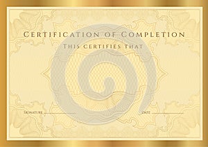 Certificate diploma of completion (template)