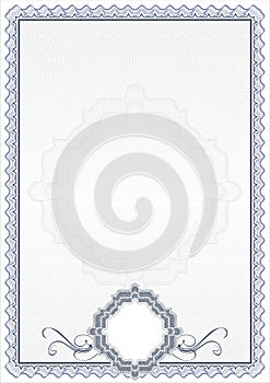 Certificate, Diploma template. Award pattern.