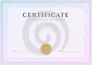 Certificate, Diploma template. Award pattern