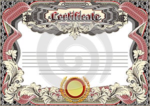 Certificate, Diploma template. Award pattern.