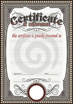 Certificate, Diploma template. Award pattern.