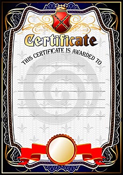 Certificate, Diploma template. Award pattern.