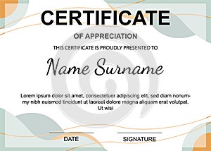 certificate document achievement background template vector design creative